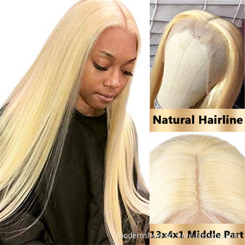 Wholesale  Cheap 613  T shape Lace  Wigs Human Hair Lace Front Brazilian  Human Hair Wigs, blonde human hair wig